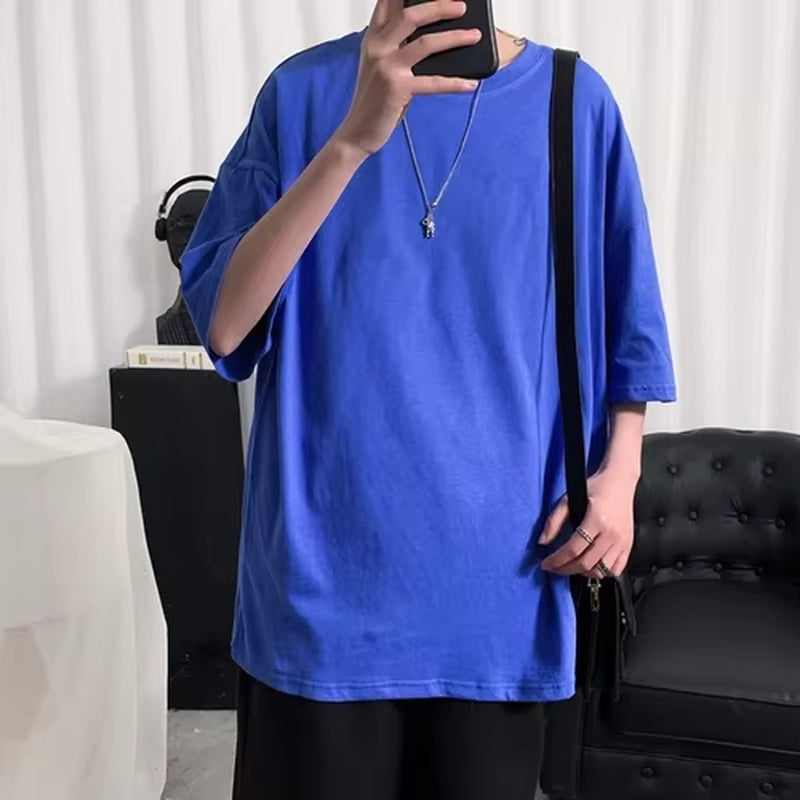 Camiseta Oversize Lisa Hombre – Fitness, Gimnasio y Moda Streetwear Casual