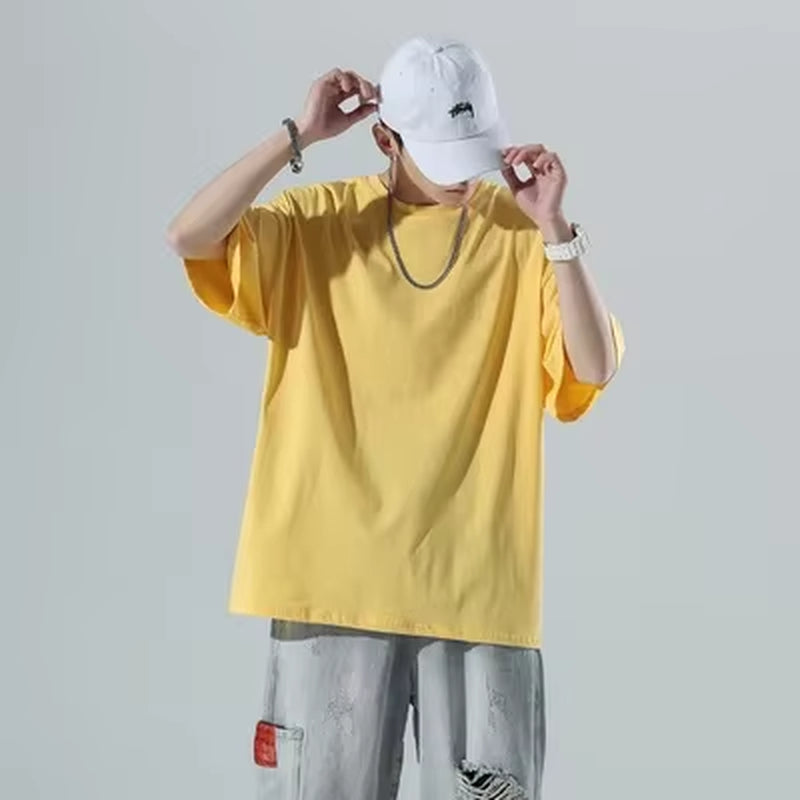 Camiseta Oversize Lisa Hombre – Fitness, Gimnasio y Moda Streetwear Casual