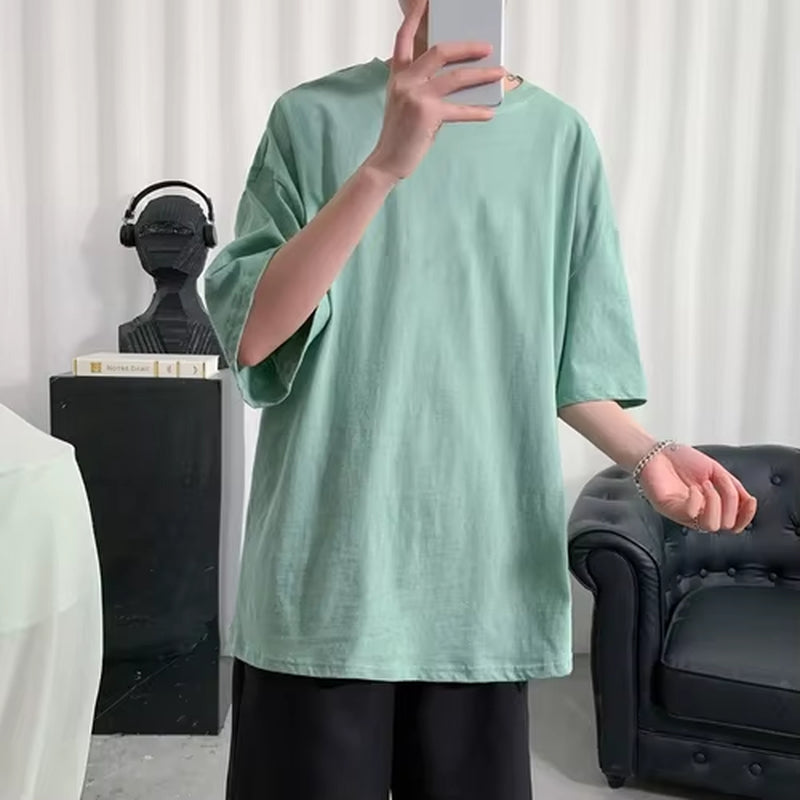 Camiseta Oversize Lisa Hombre – Fitness, Gimnasio y Moda Streetwear Casual