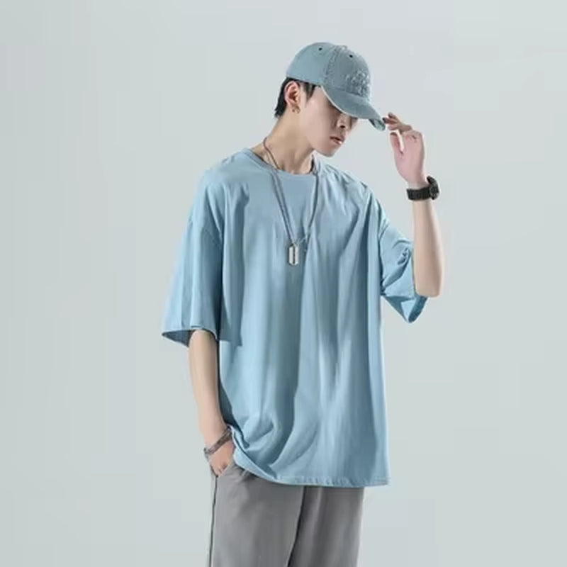 Camiseta Oversize Lisa Hombre – Fitness, Gimnasio y Moda Streetwear Casual
